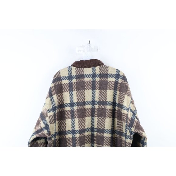 Vtg 90s Tommy Hilfiger Mens Large Faded Baggy Fit Collared Fleece Sweater Plaid - Picture 7 of 8